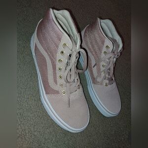 Vans ward hi pink nylon & sude mahogany rose color womens size 8.5